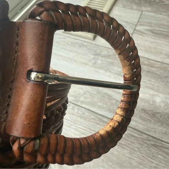 Vintage Handmade Wide Woven Leather Belt - Picture 15 of 15